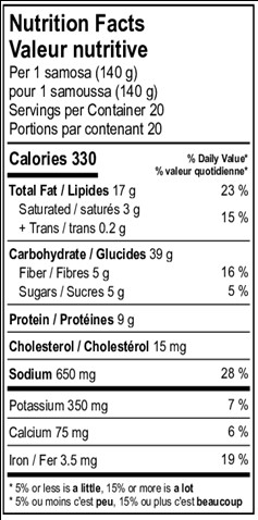 Beef samosa 140g*20 - Nanas Kitchen